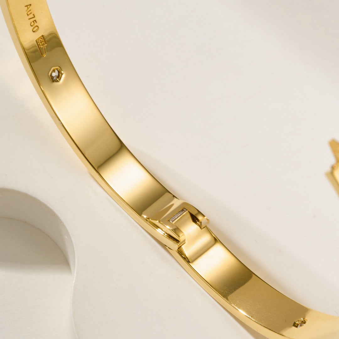 [⭐Aura]LOVE BRACELET 6.1MM 4 DIAMONDS