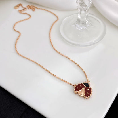 [⭐Aura]LUCKY  CARNELIANS LADYBUG NECKLACE