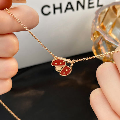 [⭐Aura]LUCKY  CARNELIANS LADYBUG NECKLACE