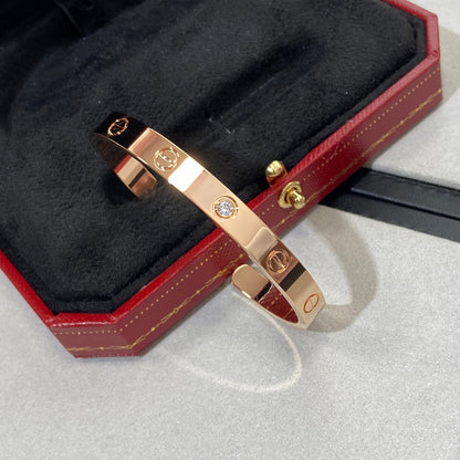 [⭐Aura]LOVE BRACELET 6.1MM 1 DIAMOND OPEN CUFF