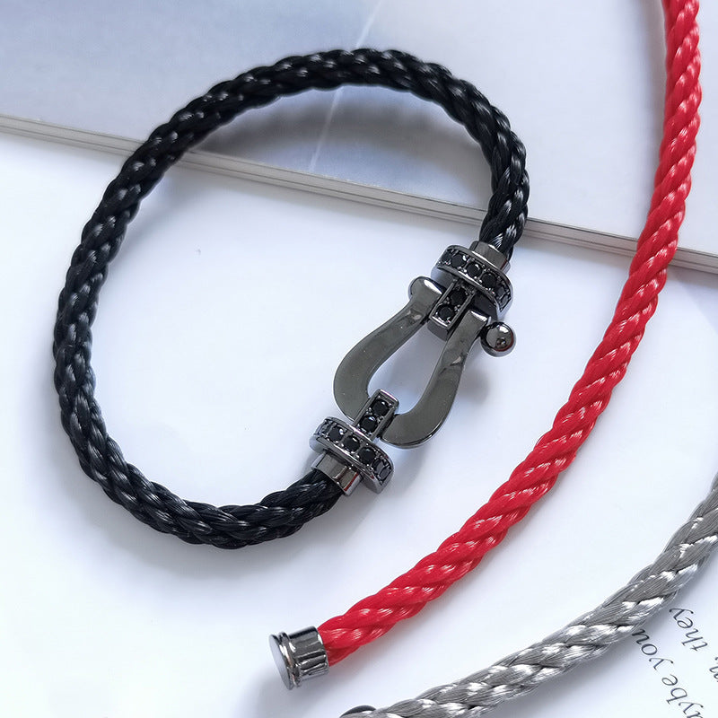 [⭐Aura]FORCE LARGE SERIES HORSESHOE BLACK SAMURAI BRACELET