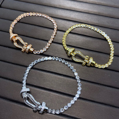 [⭐Aura]FORCE  HORSESHOE  DIAMOND TENNIS BRACELET