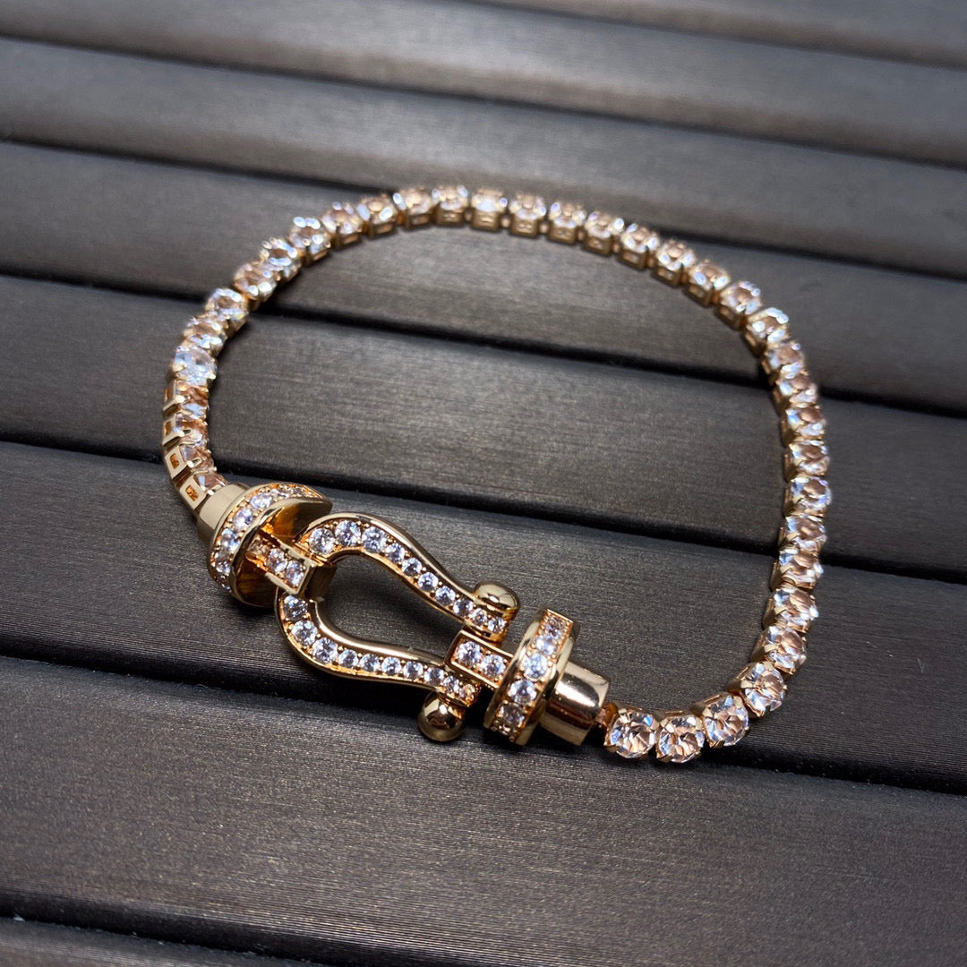 [⭐Aura]FORCE  LARGE HORSESHOE FULL DIAMOND TENNIS BRACELET
