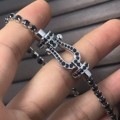 [⭐Aura]FORCE  LARGE HORSESHOE FULL DIAMOND TENNIS BRACELET
