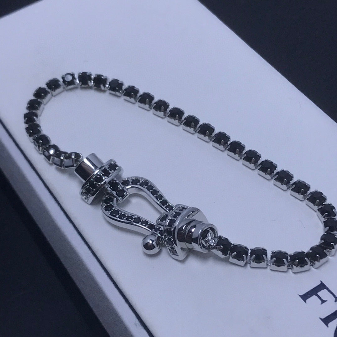 [⭐Aura]FORCE  LARGE HORSESHOE FULL DIAMOND TENNIS BRACELET