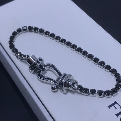 [⭐Aura]FORCE  LARGE HORSESHOE FULL DIAMOND TENNIS BRACELET