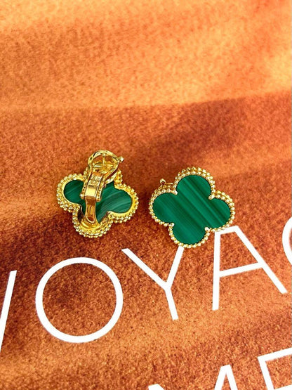 [⭐Aura] CLOVER LARGE (20mm) 1 MOTIFS GREENER MOP STUD EARRINGS