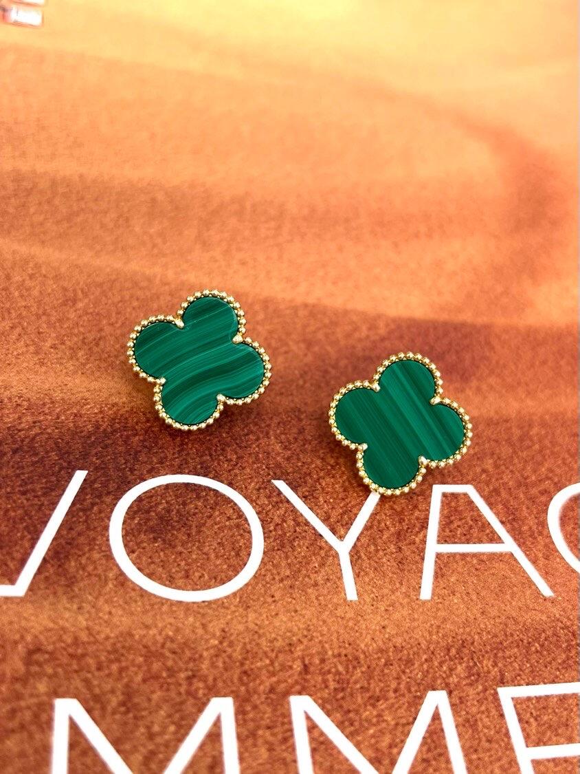 [⭐Aura] CLOVER LARGE (20mm) 1 MOTIFS GREENER MOP STUD EARRINGS