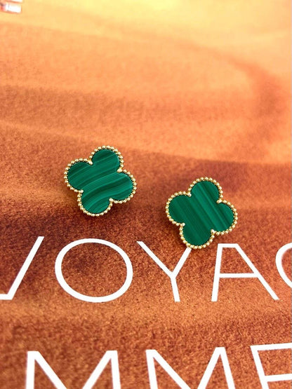 [⭐Aura] CLOVER LARGE (20mm) 1 MOTIFS GREENER MOP STUD EARRINGS