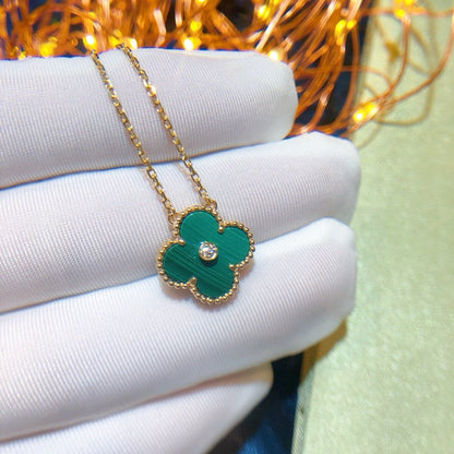 [⭐Aura]CLOVER 15MM DIAMOND TURQUOISE NECKLACE