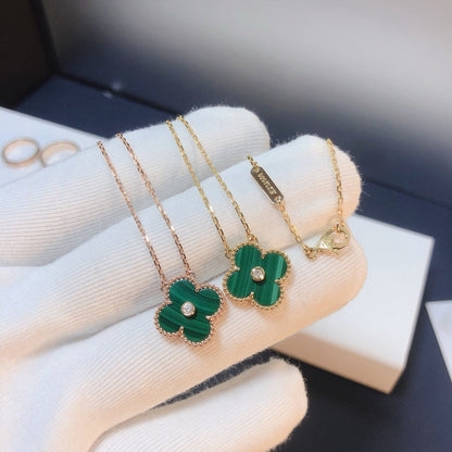 [⭐Aura]CLOVER 15MM DIAMOND TURQUOISE NECKLACE