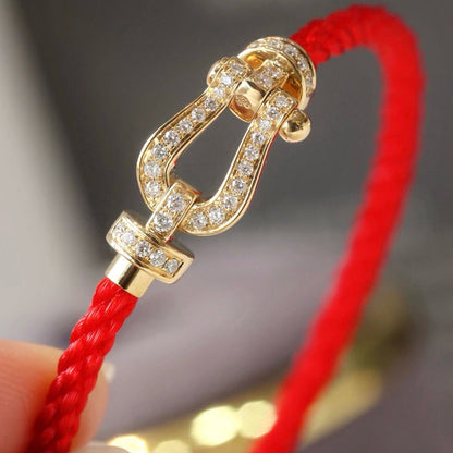 [⭐Aura]FORCE LARGE HORSESHOE FULL DIAMOND BRACELET ROSE GOLD