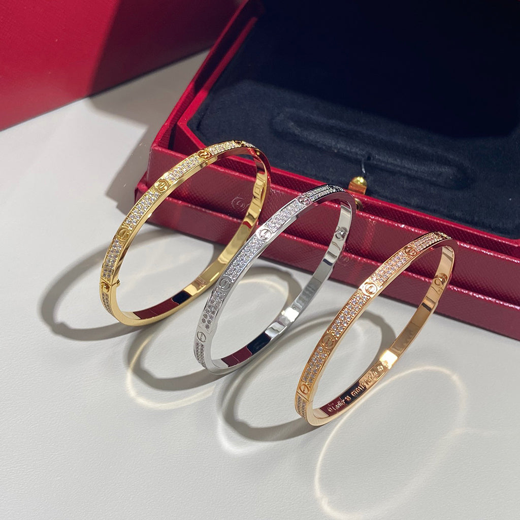 [⭐Aura]LOVE BRACELET 3.65MM DIAMOND-PAVED