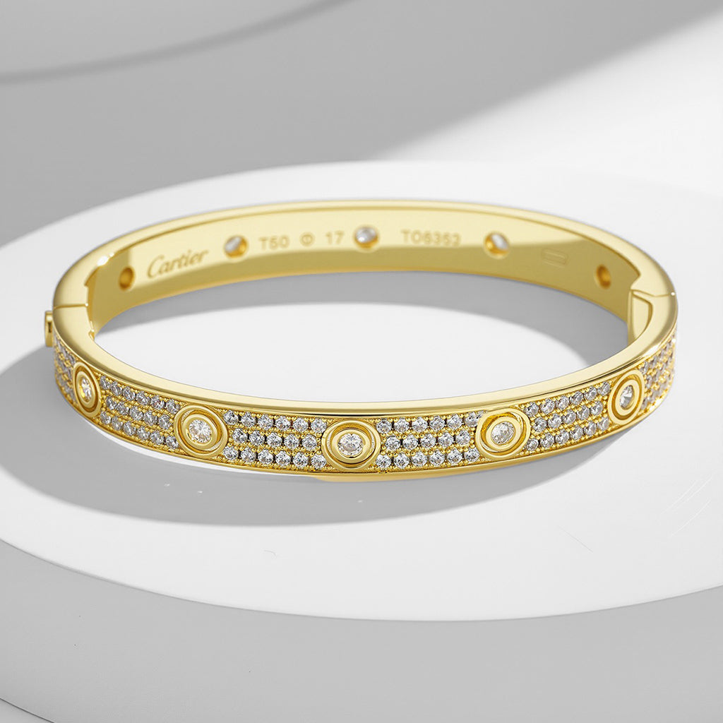 [⭐Aura]LOVE BRACELET 6.1MM DIAMOND-PAVED 10 BIG DIAMONDS