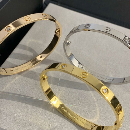 [⭐Aura]LOVE BRACELET 6.1MM 4 DIAMONDS