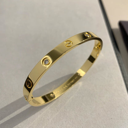 [⭐Aura]LOVE BRACELET 6.1MM 4 DIAMONDS