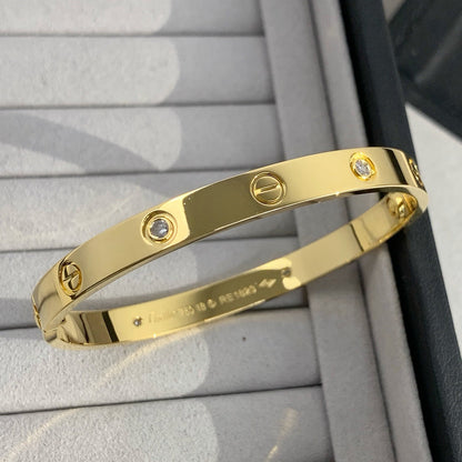 [⭐Aura]LOVE BRACELET 6.1MM 4 DIAMONDS