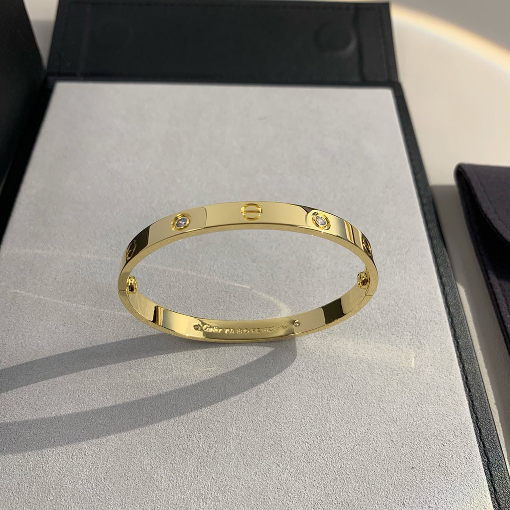 [⭐Aura]LOVE BRACELET 6.1MM 4 DIAMONDS