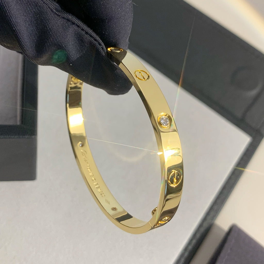 [⭐Aura]LOVE BRACELET 6.1MM 4 DIAMONDS