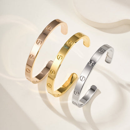 [⭐Aura]LOVE BRACELET 6.1MM OPEN CUFF
