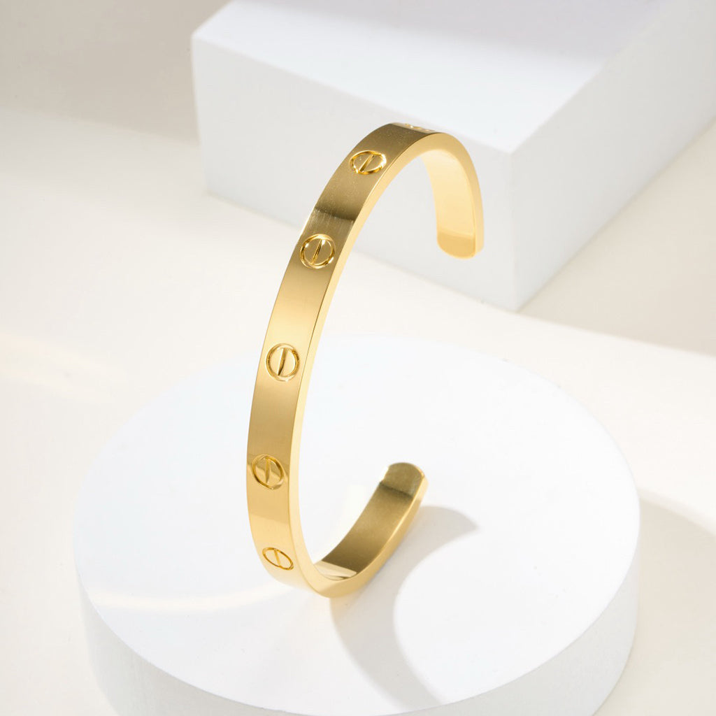 [⭐Aura]LOVE BRACELET 6.1MM OPEN CUFF