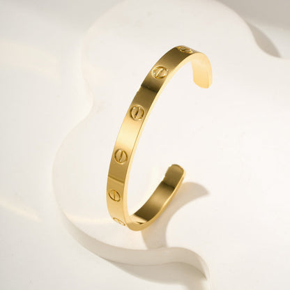 [⭐Aura]LOVE BRACELET 6.1MM OPEN CUFF
