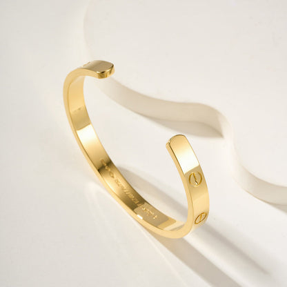 [⭐Aura]LOVE BRACELET 6.1MM OPEN CUFF