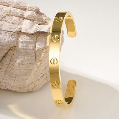 [⭐Aura]LOVE BRACELET 6.1MM OPEN CUFF