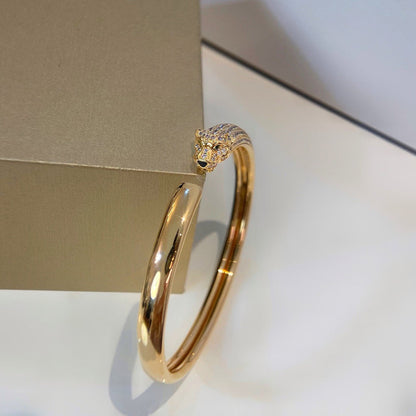 [⭐Aura]PANTHERE HALF DIAMOND OPEN BRACELET