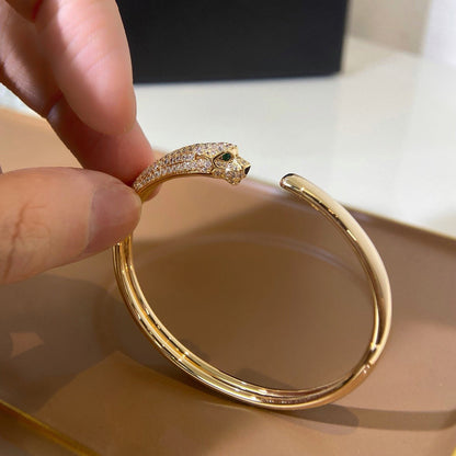 [⭐Aura]PANTHERE HALF DIAMOND OPEN BRACELET