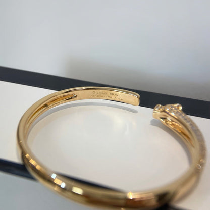 [⭐Aura]PANTHERE HALF DIAMOND OPEN BRACELET