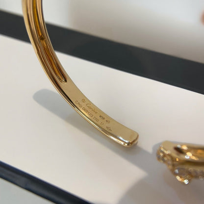 [⭐Aura]PANTHERE HALF DIAMOND OPEN BRACELET