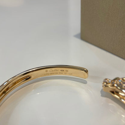 [⭐Aura]PANTHERE HALF DIAMOND OPEN BRACELET
