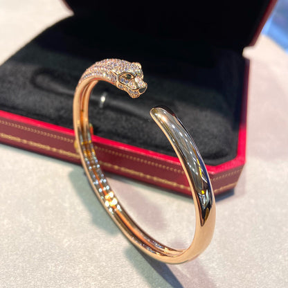 [⭐Aura]PANTHERE HALF DIAMOND OPEN BRACELET