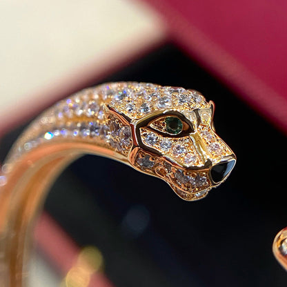 [⭐Aura]PANTHERE HALF DIAMOND OPEN BRACELET