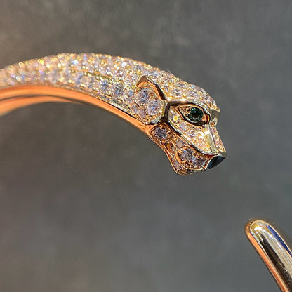 [⭐Aura]PANTHERE HALF DIAMOND OPEN BRACELET