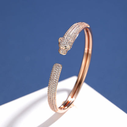 [⭐Aura]PANTHERE FULL DIAMOND OPEN BRACELET