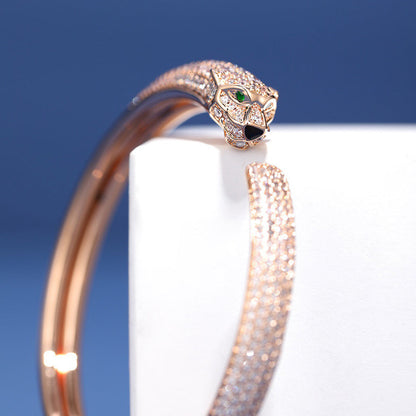 [⭐Aura]PANTHERE FULL DIAMOND OPEN BRACELET