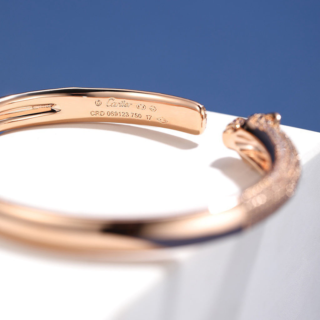 [⭐Aura]PANTHERE FULL DIAMOND OPEN BRACELET