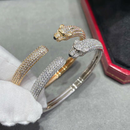 [⭐Aura]PANTHERE FULL DIAMOND OPEN BRACELET