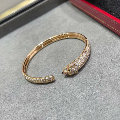 [⭐Aura]PANTHERE FULL DIAMOND OPEN BRACELET