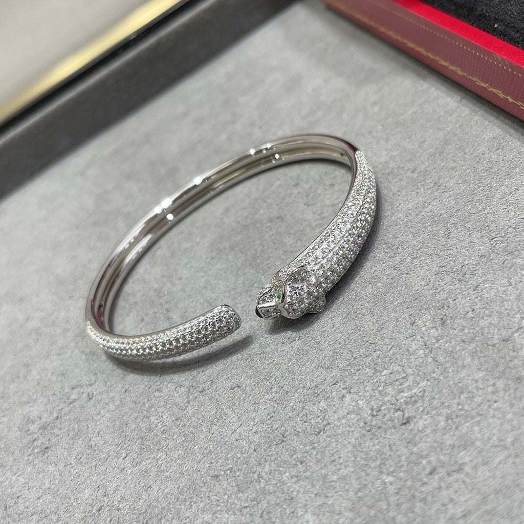 [⭐Aura]PANTHERE FULL DIAMOND OPEN BRACELET