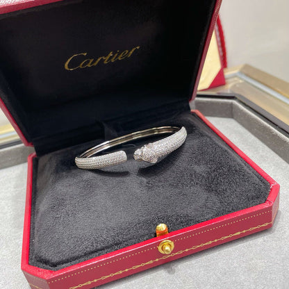 [⭐Aura]PANTHERE FULL DIAMOND OPEN BRACELET