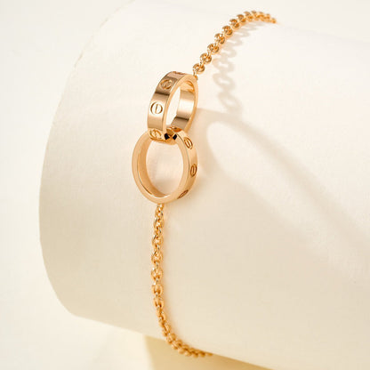 [⭐Aura]LOVE BRACELET DOUBLE RING