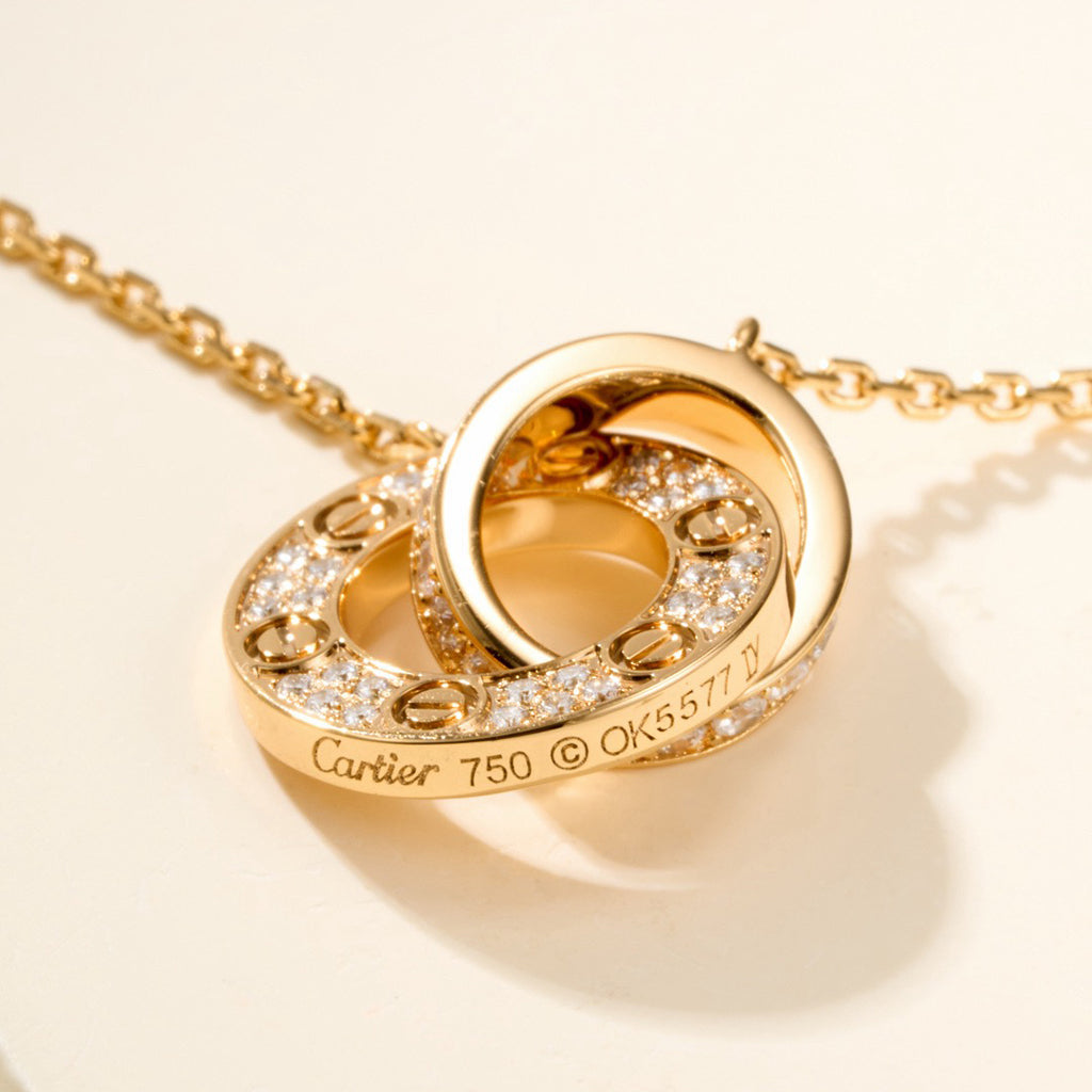 [⭐Aura]LOVE DOUBLE RING FULL DIAMOND BRACELET