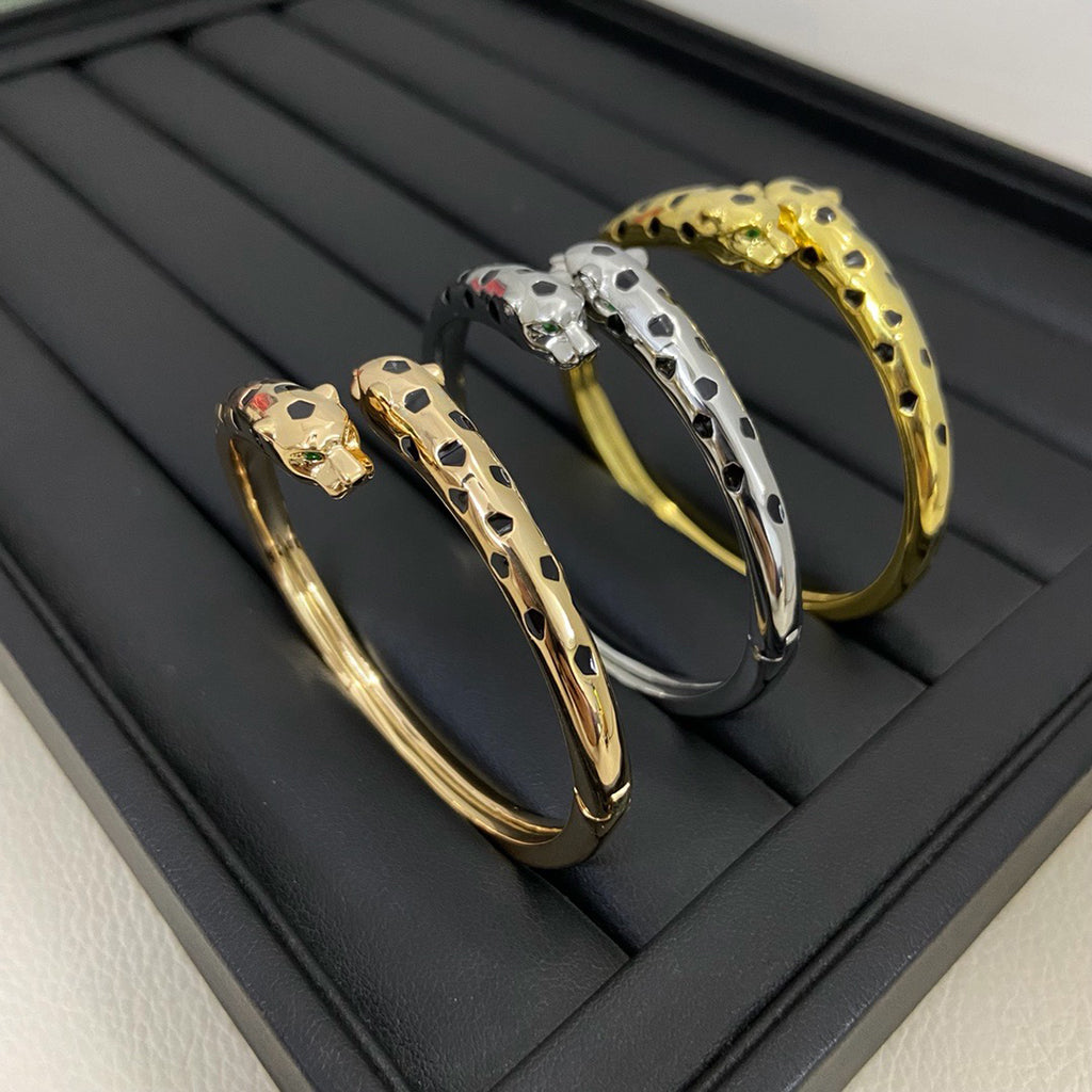 [⭐Aura]PANTHERE DOUBLE HEADED OPEN BRACELET