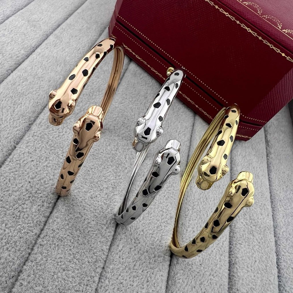 [⭐Aura]PANTHERE DOUBLE HEADED OPEN BRACELET