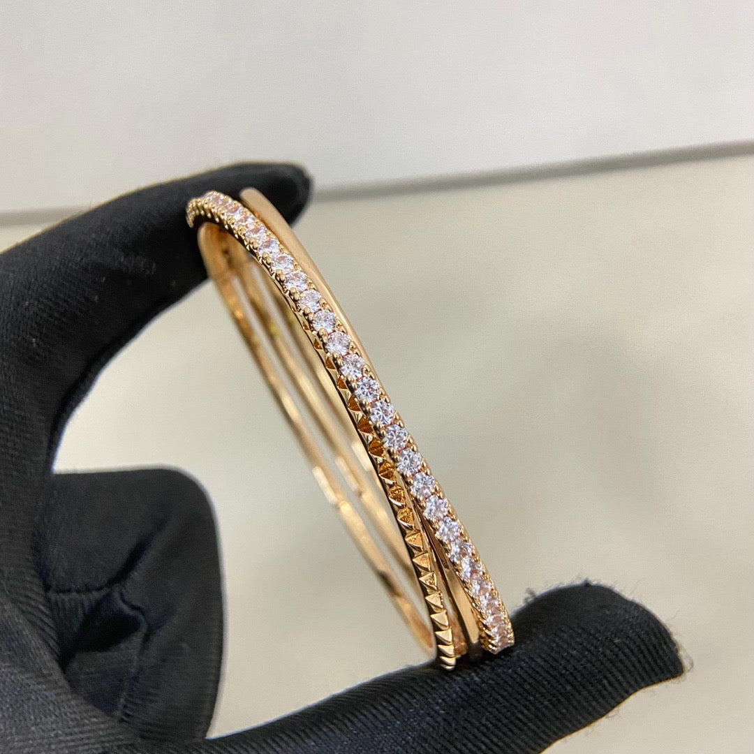 [⭐Aura]ETINCELLE HALF-PAVED DIAMOND BRACELET