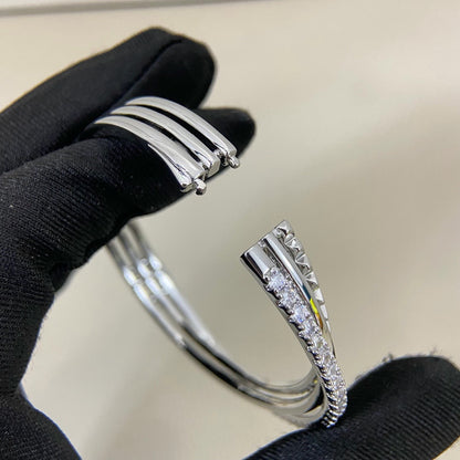 [⭐Aura]ETINCELLE HALF-PAVED DIAMOND BRACELET
