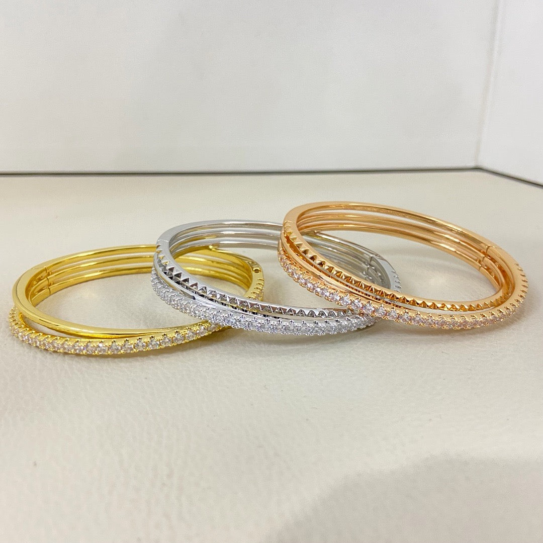 [⭐Aura]ETINCELLE HALF-PAVED DIAMOND BRACELET